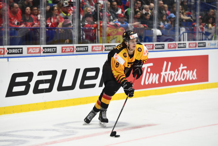 OSTRAVA, CZECH REPUBLIC - DECEMBER 30: Germany vs Canada preliminary round action of the 2020 IIHF World Junior Championship at Ostravar Arena on December 30, 2019 in Ostrava, Czech Republic. (Photo by Andrea Cardin/HHOF-IIHF Images)