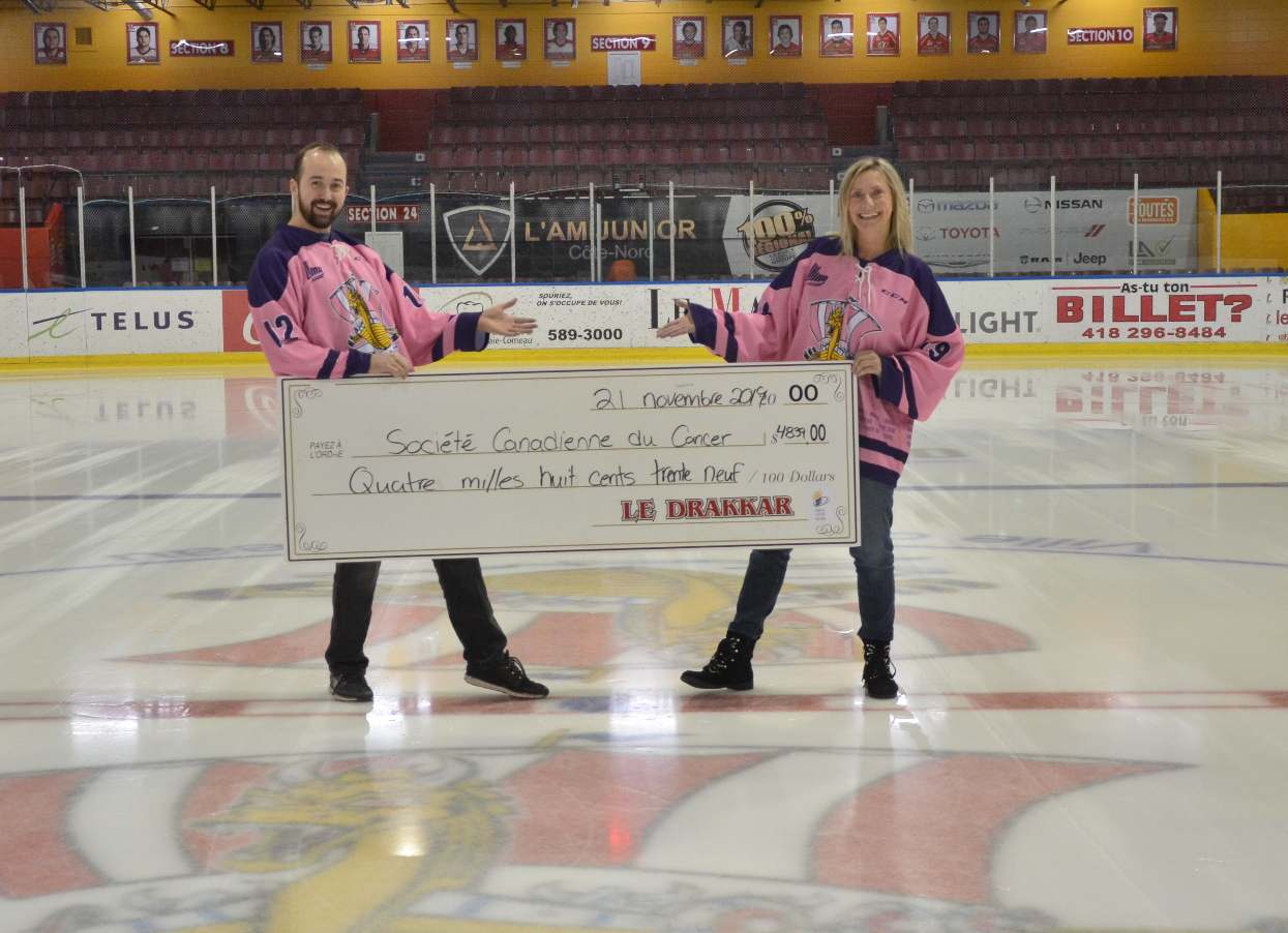 Le match en rose permet d'amasser près de 5000! Le Drakkar de