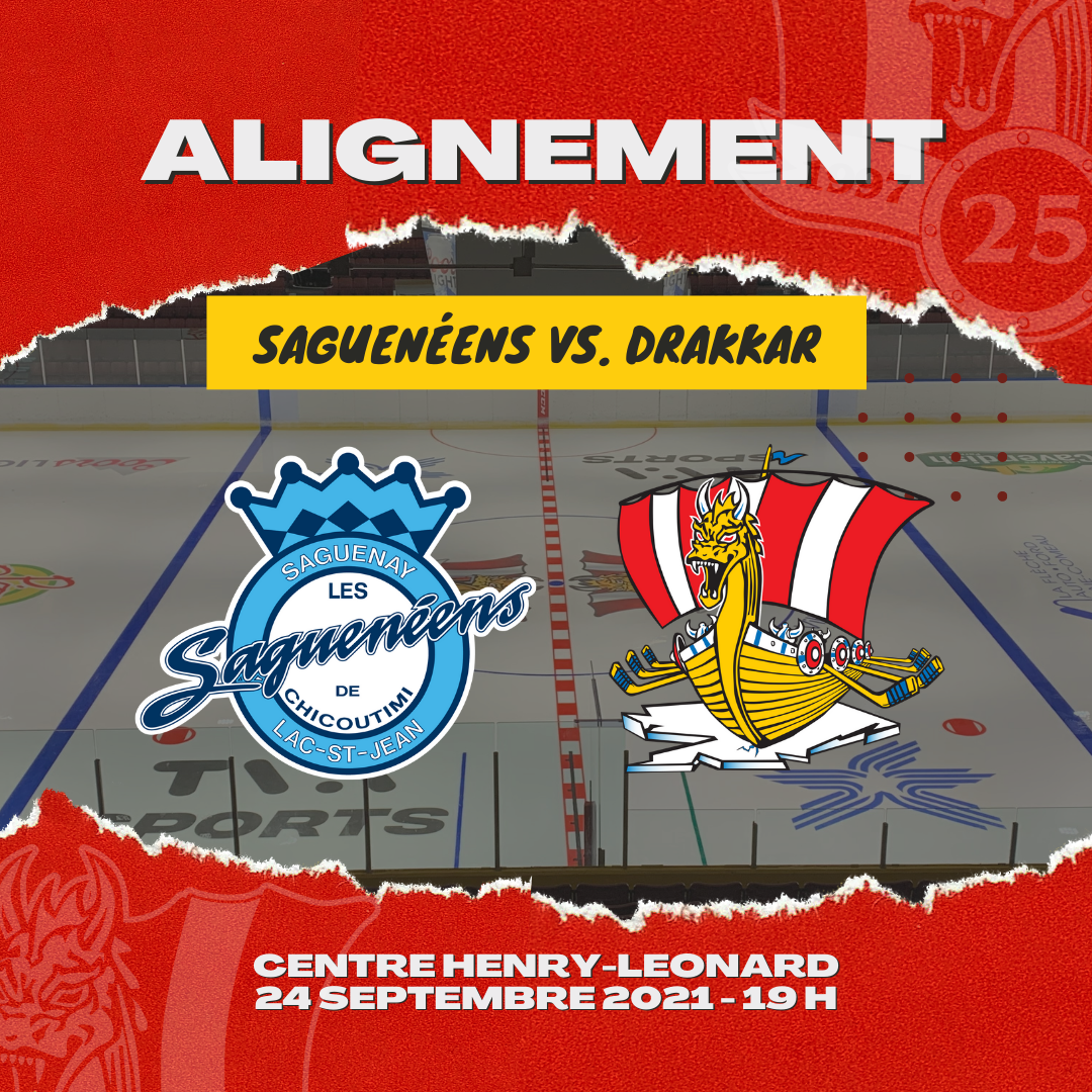 Alignement Saguenéens vs. Drakkar Match présaison 24 septembre 2021