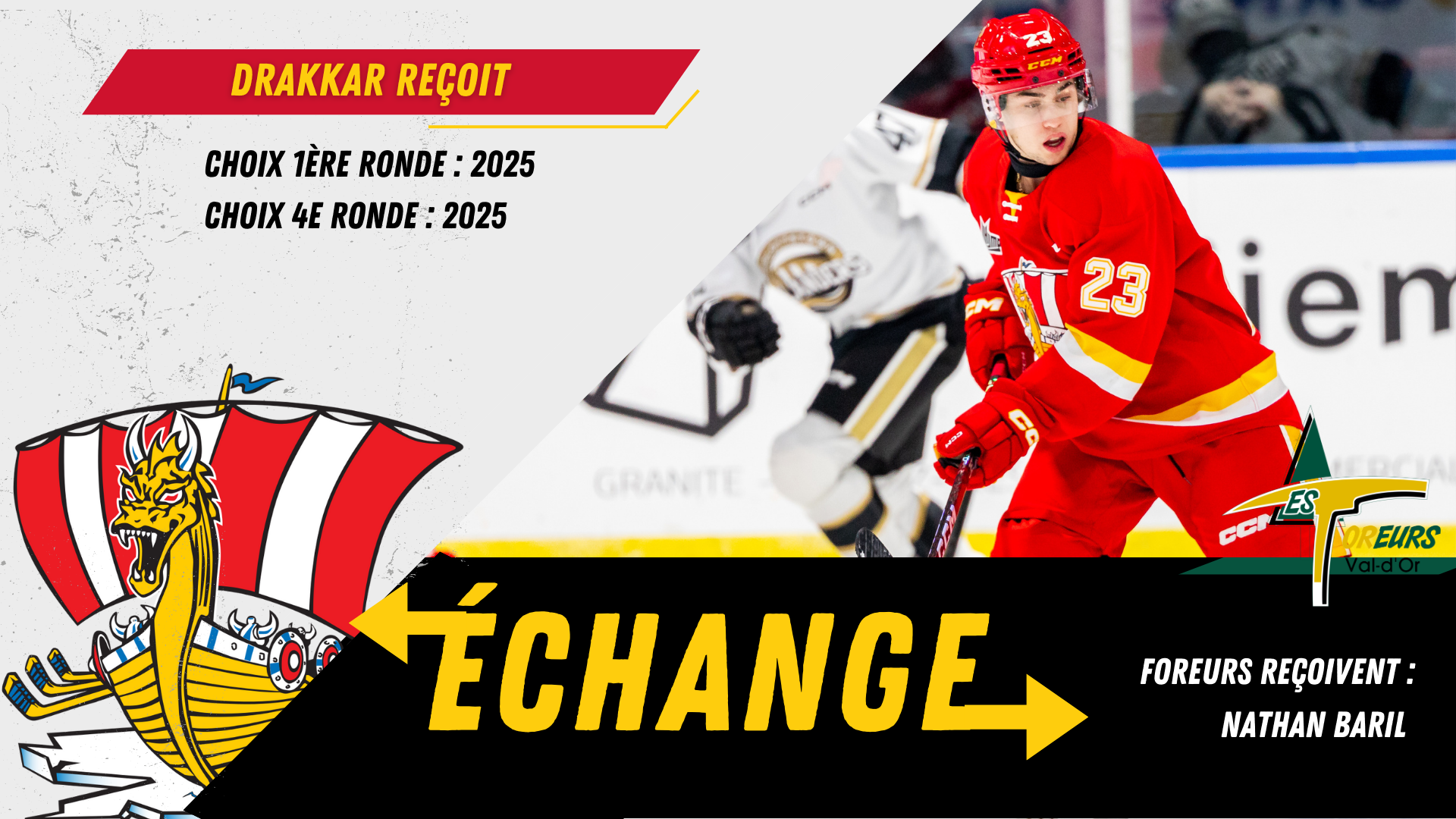 Nathan Baril, échangé au Foreur de Vald'Or Le Drakkar de