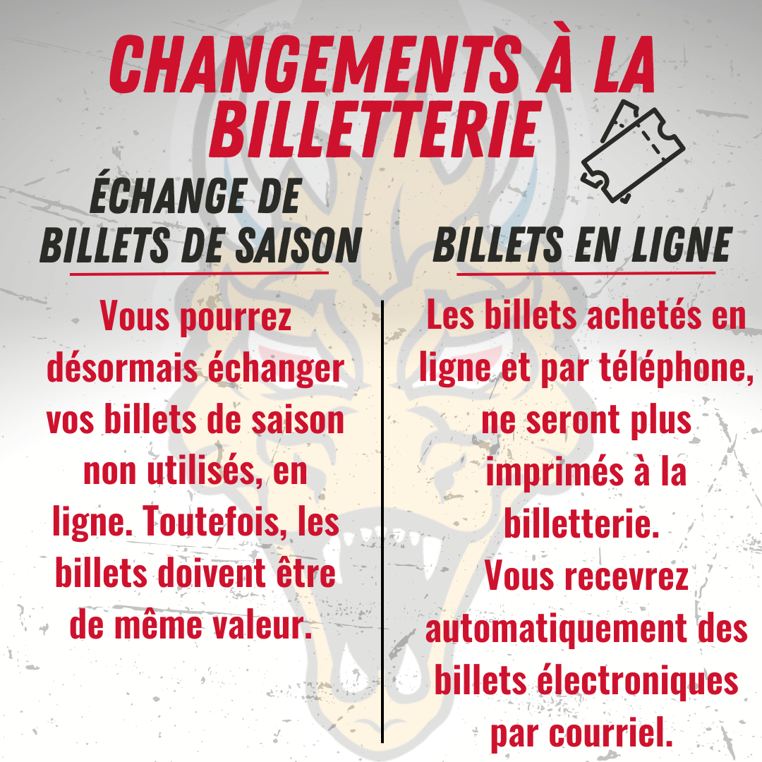 Changements à la billetterie Le Drakkar de