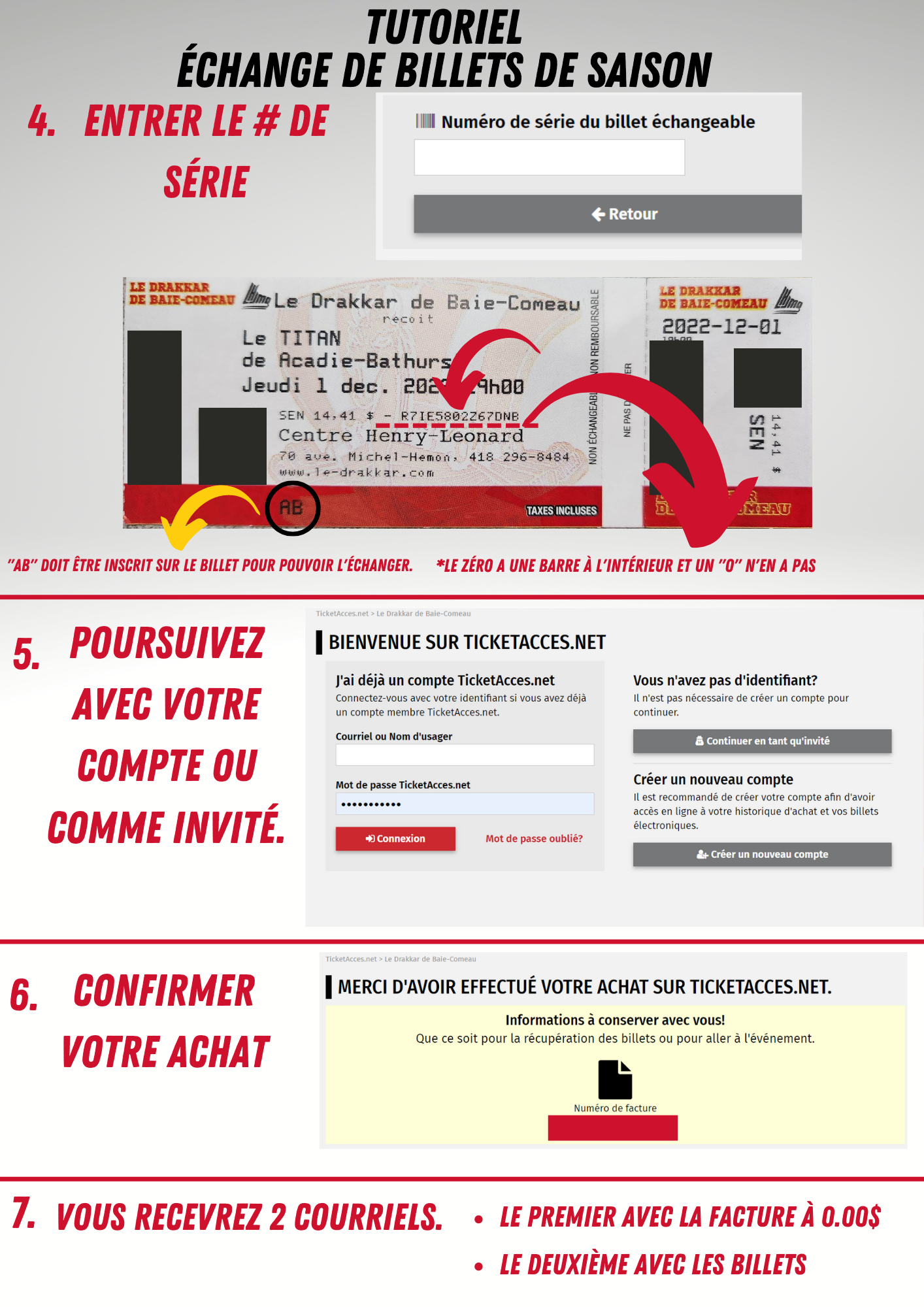 Échange de billets de saison Le Drakkar de